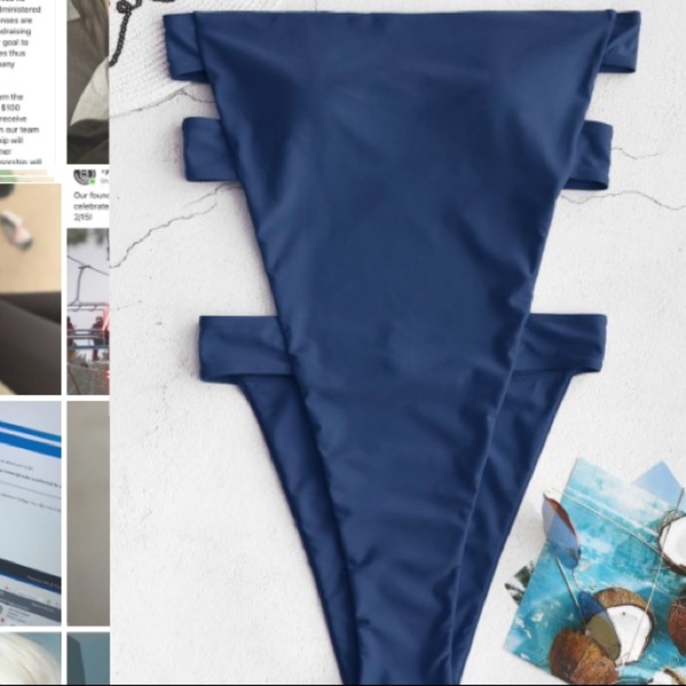 Zaful Navy One Piece Swimsuit